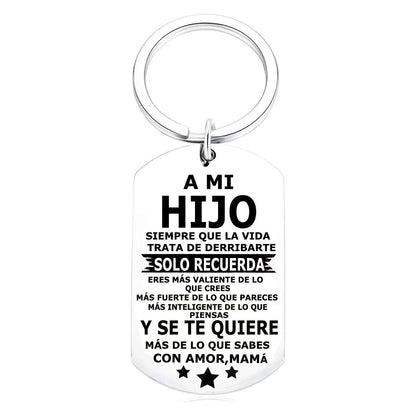 Inspirational Stainless Steel Keychain – Motivational Gift for Son or Daughter