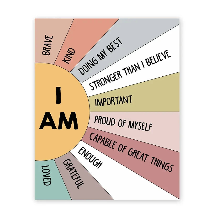 Sun Affirmation Poster - Boho Canvas Wall Art for Kids & Home