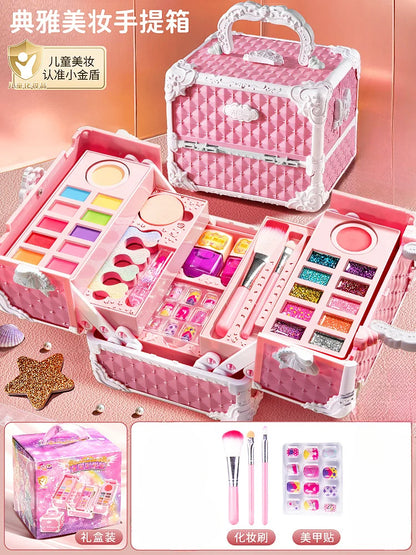 Kids Washable Makeup Kit for Girls – Safe Pretend Play Beauty Set