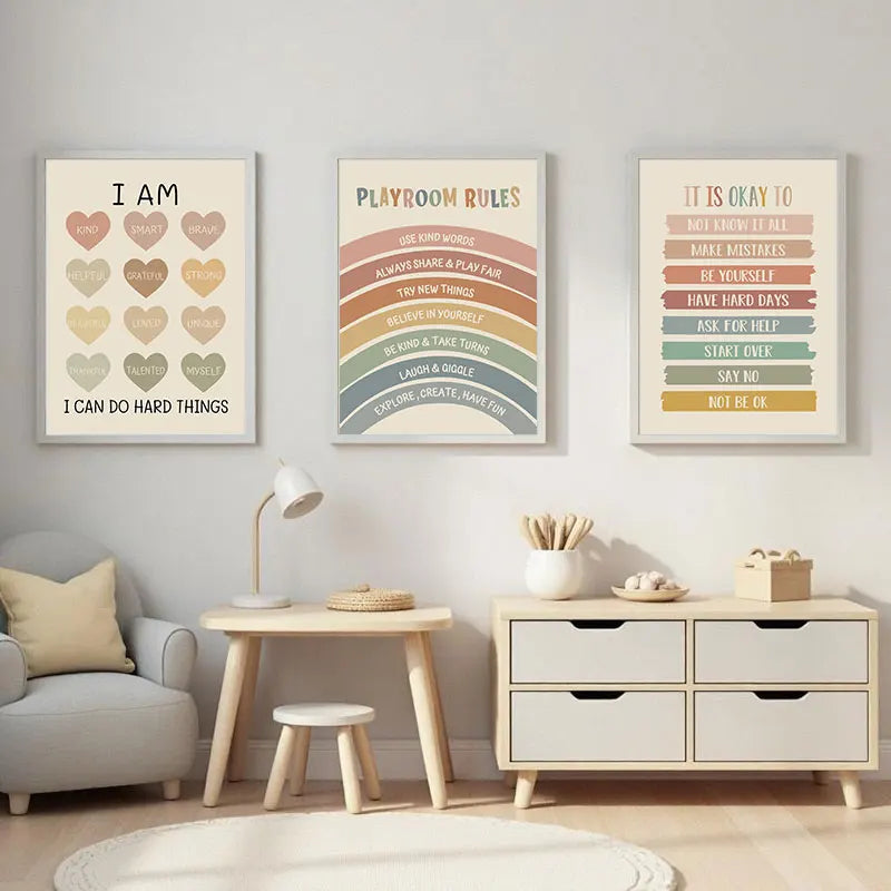 Rainbow Quotes Poster - Inspirational Canvas Wall Art for Kids & Home
