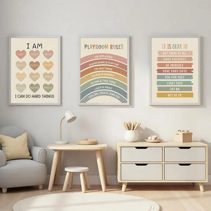Rainbow Quotes Poster - Inspirational Canvas Wall Art for Kids & Home