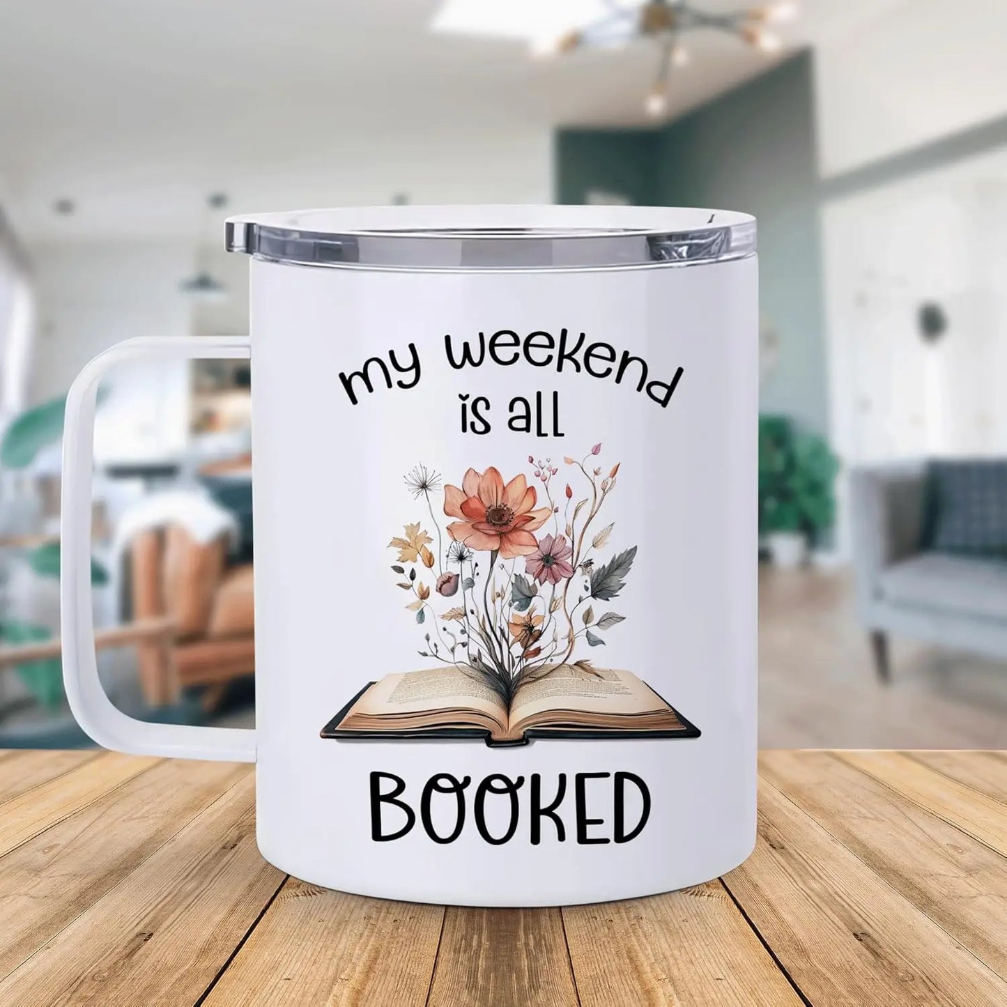 Funny Book Lovers Stainless Steel Mug Gift for Bookworms 12oz