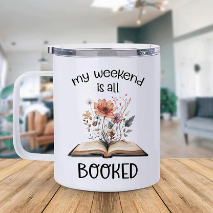 Funny Book Lovers Stainless Steel Mug Gift for Bookworms 12oz