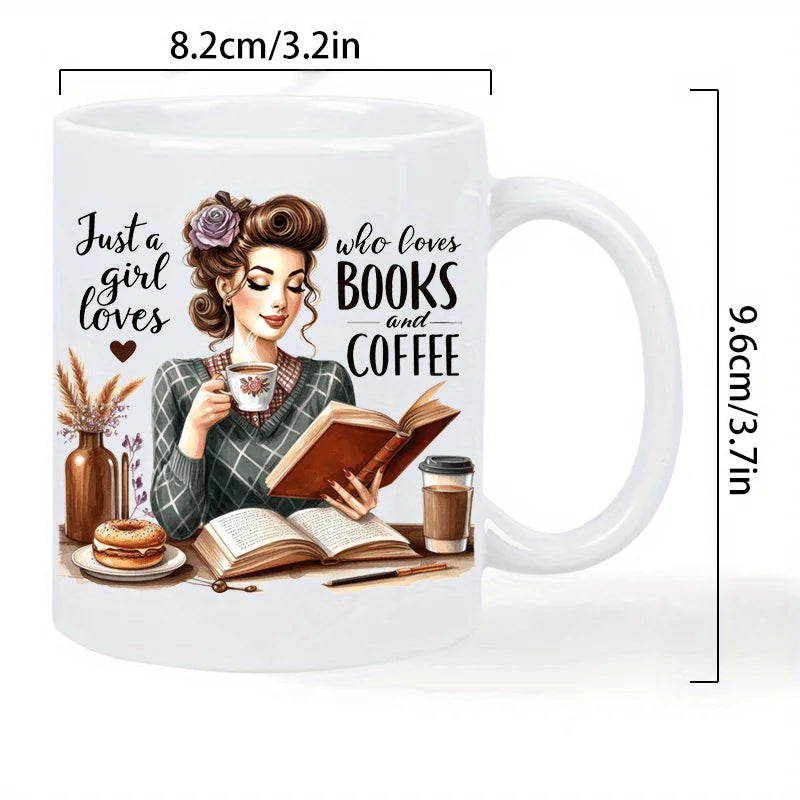 Book Lover Ceramic Coffee Mug Just a Girl Who Loves Books Quote