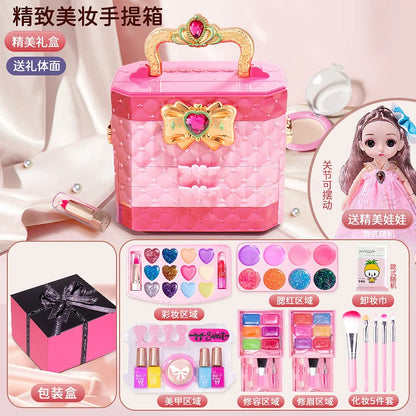 Kids Washable Makeup Kit for Girls – Safe Pretend Play Beauty Set