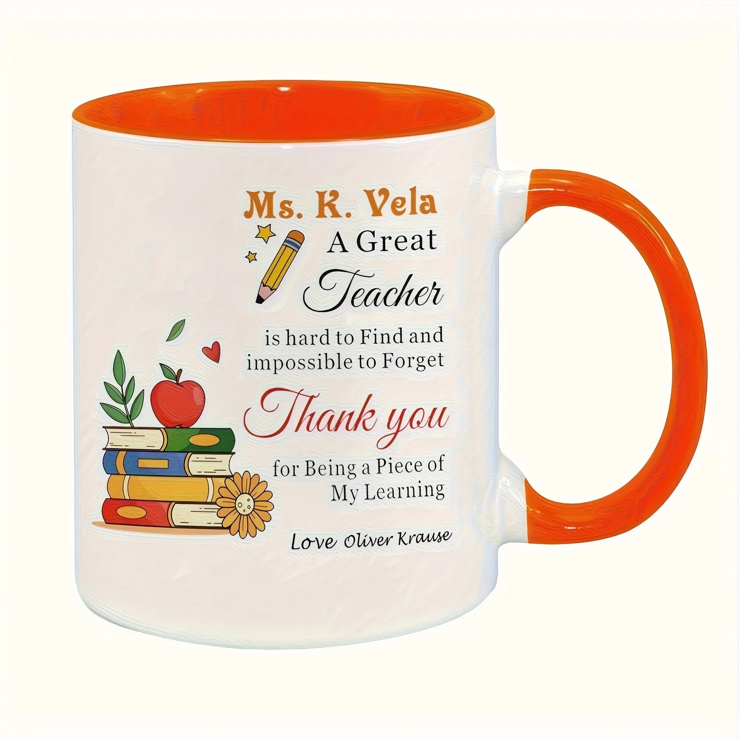 11oz Teacher Appreciation Ceramic Coffee Mug with School Design