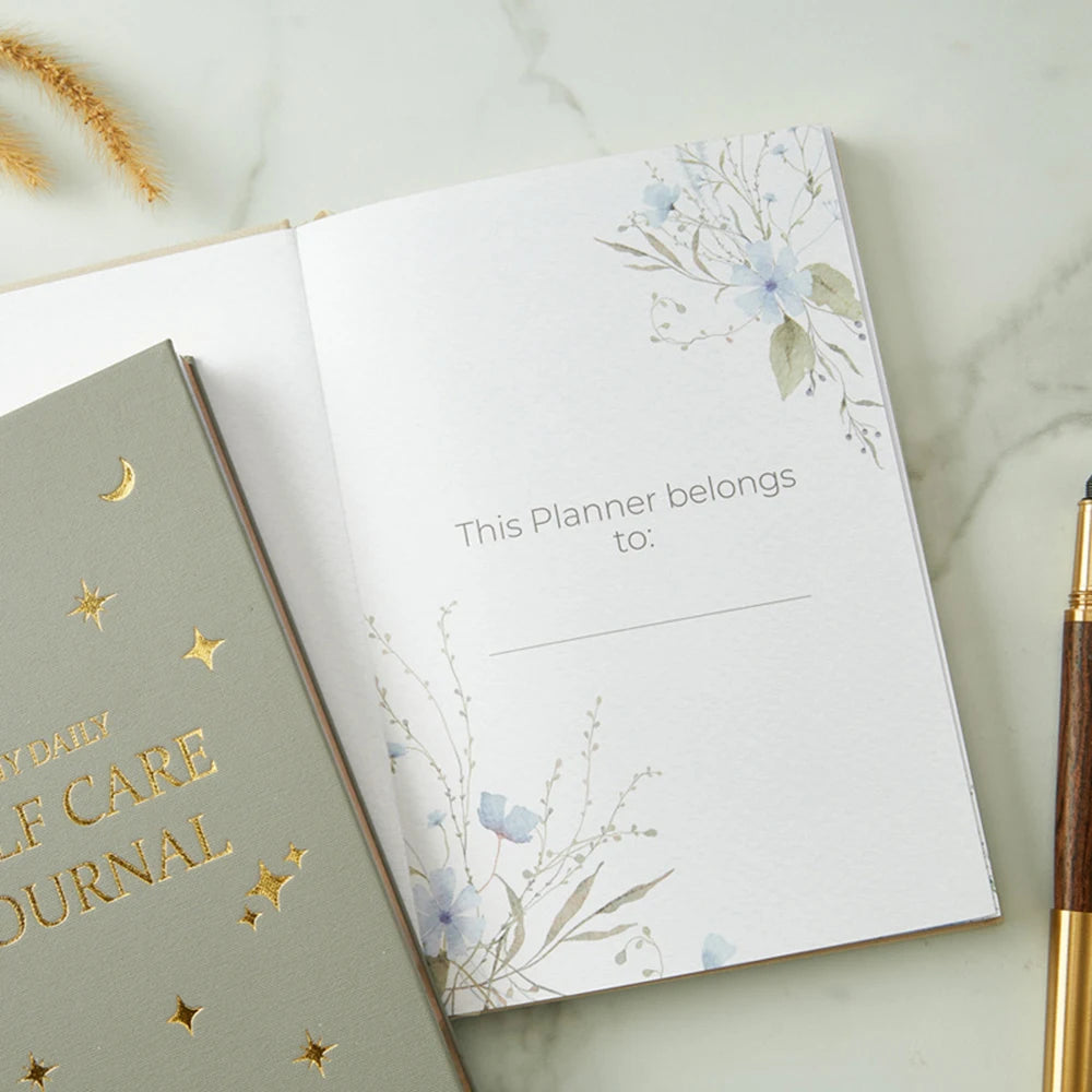 Self-Care Gratitude Journal – A5 Fabric Cover Daily Planner Notebook