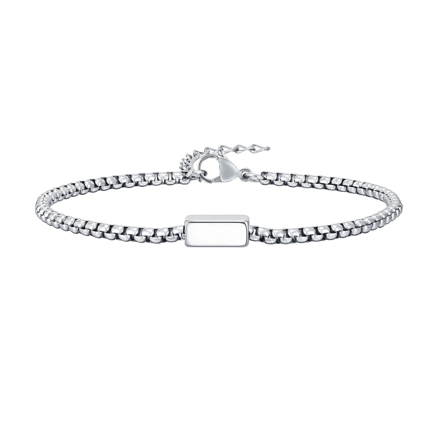 Custom Family Name Tube Bracelet – Personalized Stainless Steel Gift for Dad