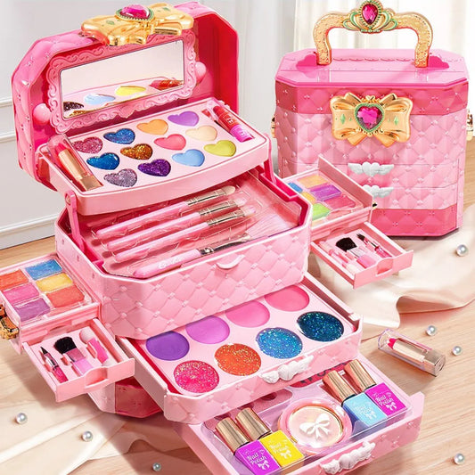 Kids Washable Makeup Kit for Girls – Safe Pretend Play Beauty Set