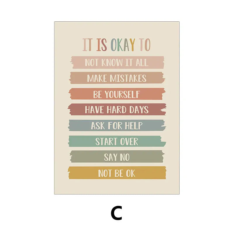 Rainbow Quotes Poster - Inspirational Canvas Wall Art for Kids & Home