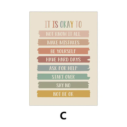 Rainbow Quotes Poster - Inspirational Canvas Wall Art for Kids & Home