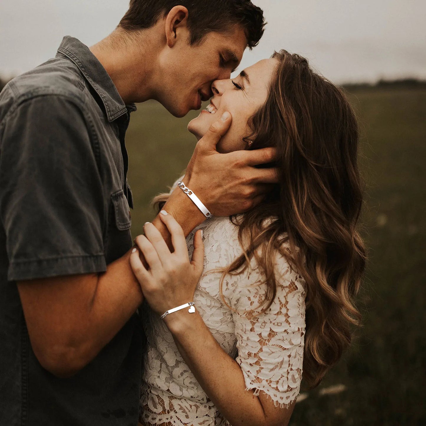 Custom Couple Bracelets – Valentine’s Day Heart Charm Jewelry