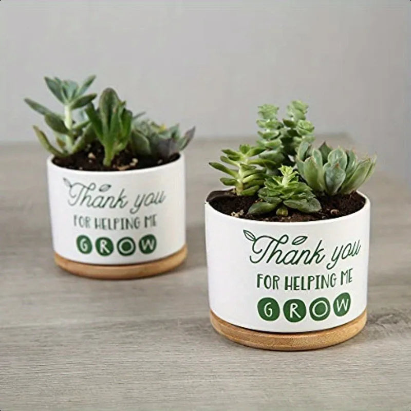 Teacher Thank You Flower Pot Ceramic Planter for Home Office