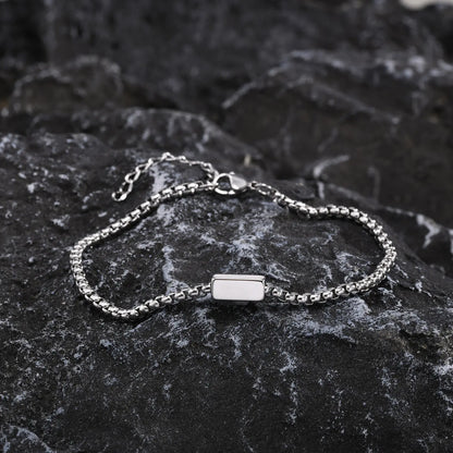 Custom Family Name Tube Bracelet – Personalized Stainless Steel Gift for Dad