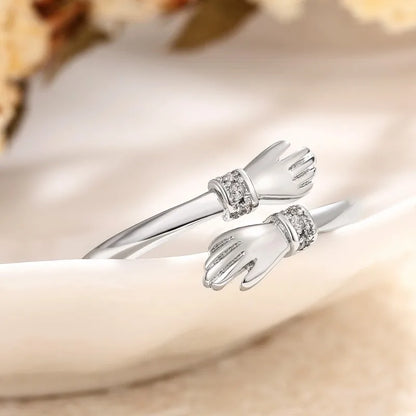 Huitan Hug Ring - Adjustable Fashion Jewelry with Cubic Zirconia
