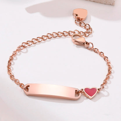 Personalized Baby ID Bracelet – Custom Stainless Steel Heart Chain