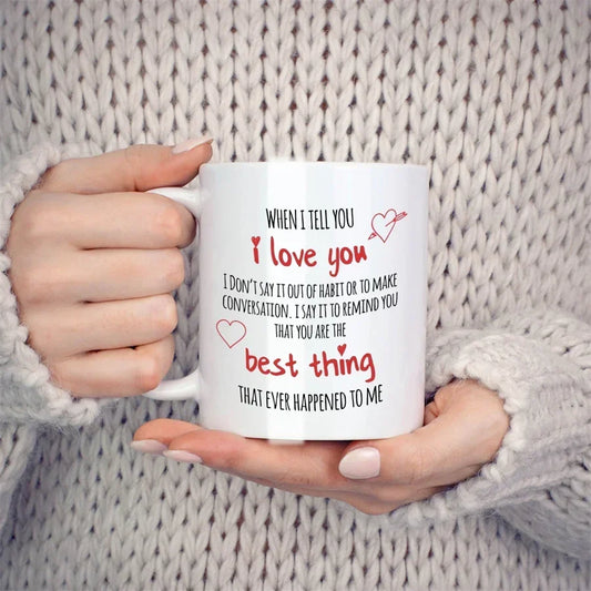 11oz Ceramic Love Coffee Mug Gift for Boyfriend or Girlfriend
