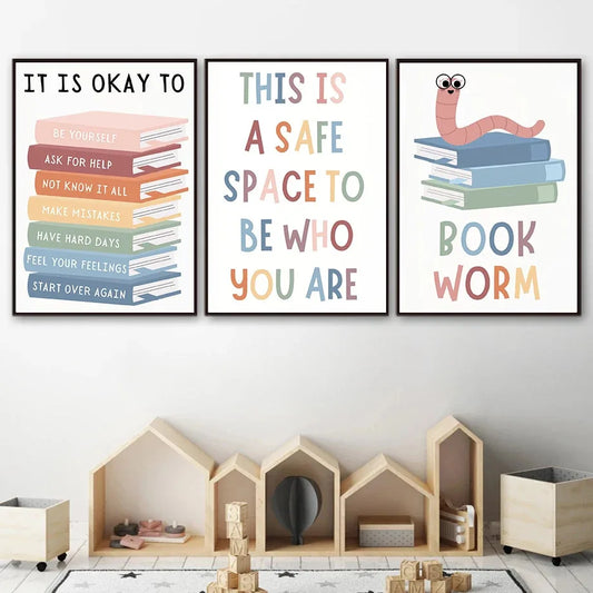 Inspirational Letter Poster - Canvas Wall Art for Classroom & Home
