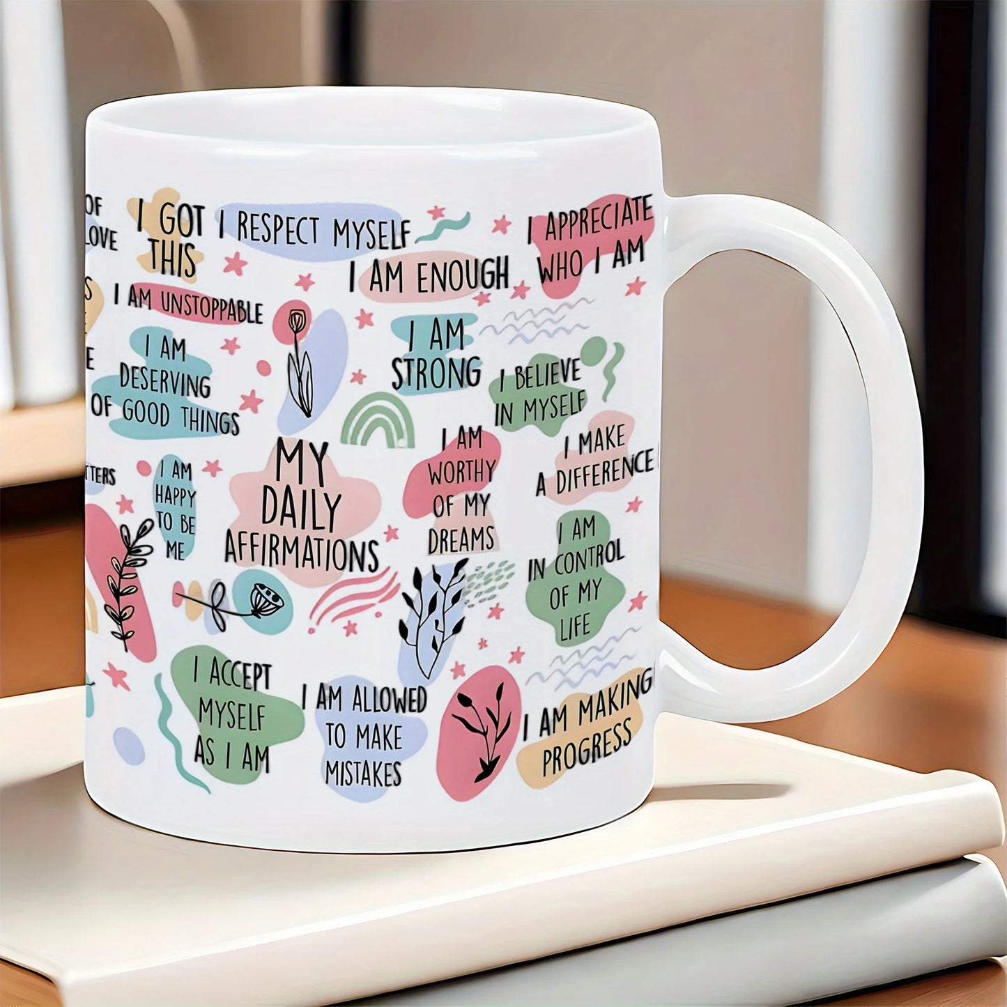 11oz Inspirational Quotes Ceramic Coffee Mug with Positive Sayings