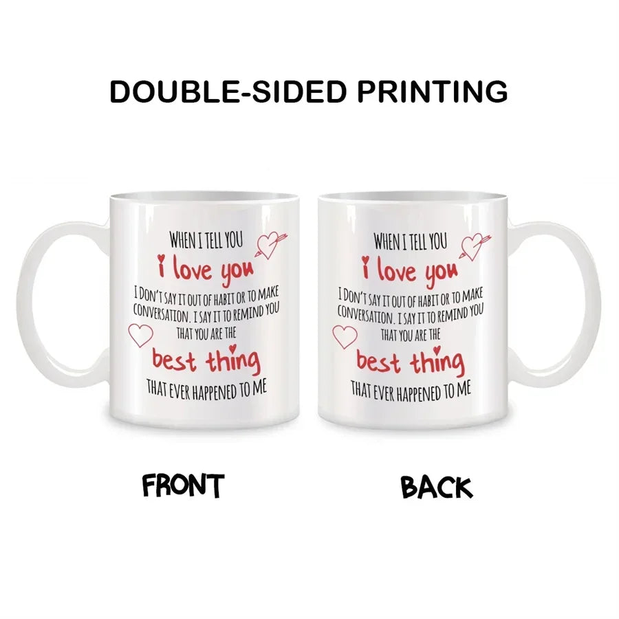 11oz Ceramic Love Coffee Mug Gift for Boyfriend or Girlfriend