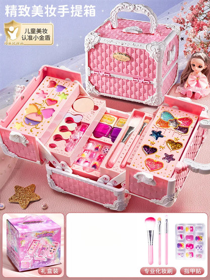 Kids Washable Makeup Kit for Girls – Safe Pretend Play Beauty Set