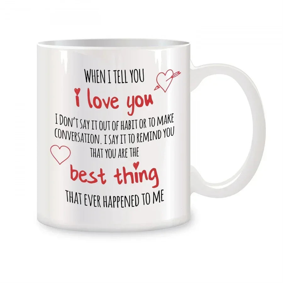 11oz Ceramic Love Coffee Mug Gift for Boyfriend or Girlfriend