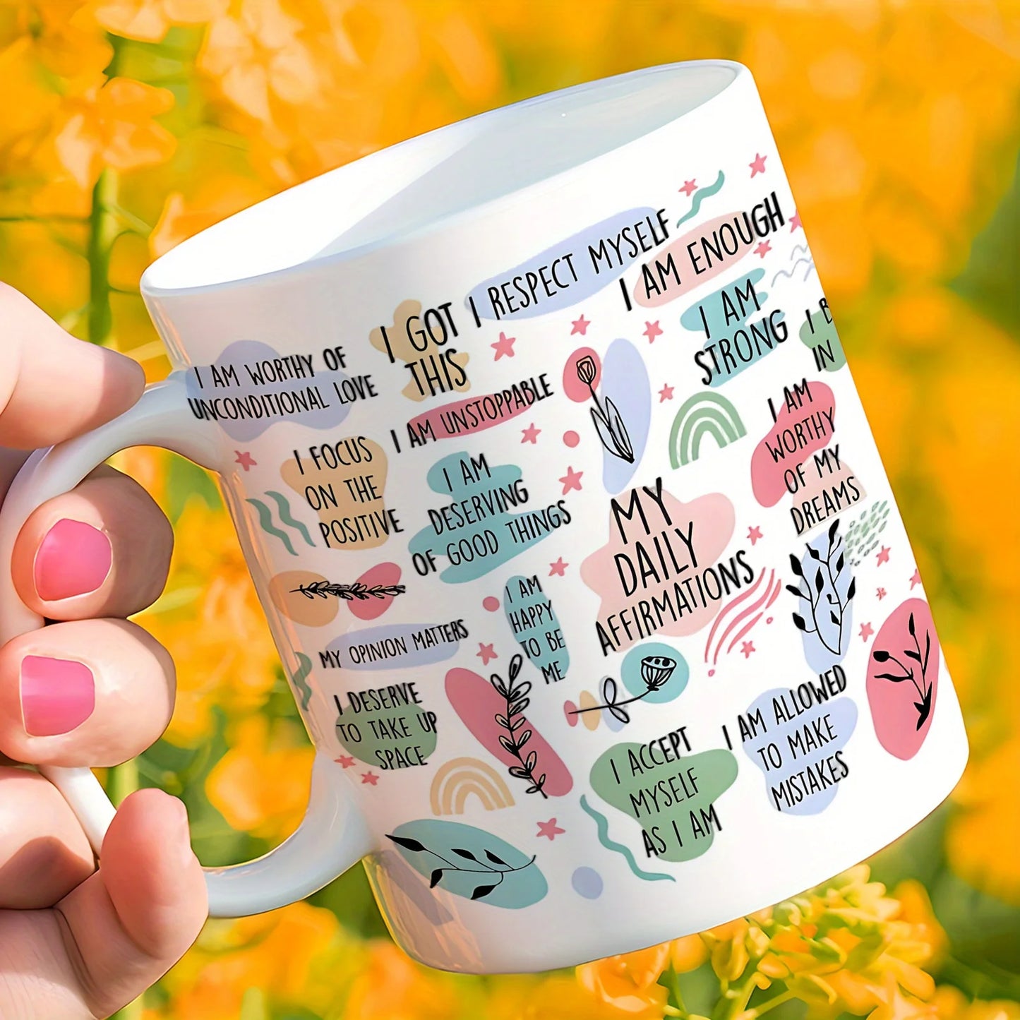 11oz Inspirational Quotes Ceramic Coffee Mug with Positive Sayings