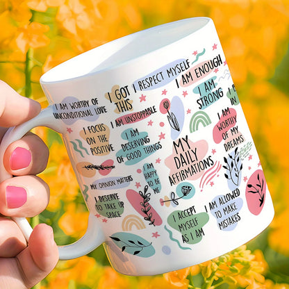 11oz Inspirational Quotes Ceramic Coffee Mug with Positive Sayings