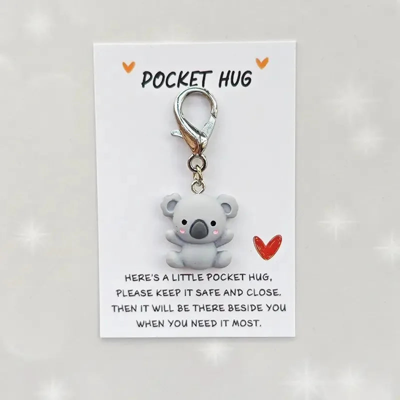 Koala Pocket Hug Keychain – Handmade Resin & Paper Love Gift