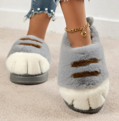 Fuzzy Cat Paw Slides Unisex