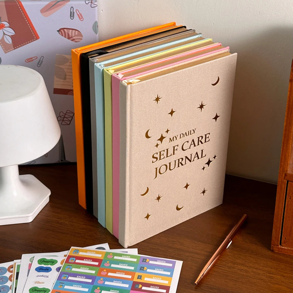 Self-Care Gratitude Journal – A5 Fabric Cover Daily Planner Notebook