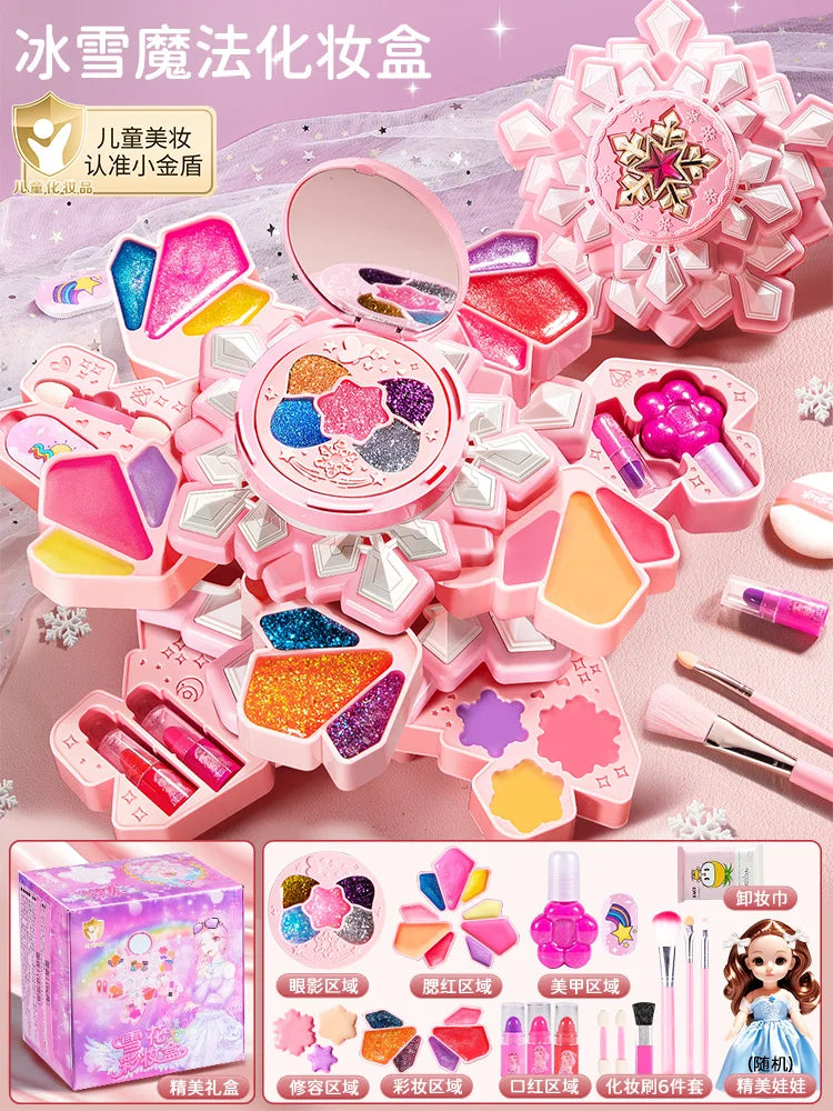 Kids Washable Makeup Kit for Girls – Safe Pretend Play Beauty Set