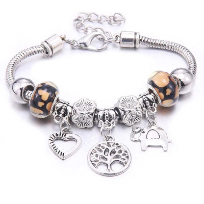 White Butterfly Crown Charm Bracelet – Friendship Gift for Women