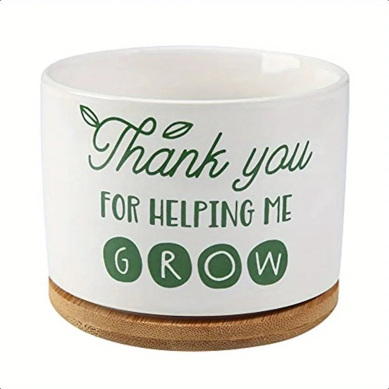 Teacher Thank You Flower Pot Ceramic Planter for Home Office