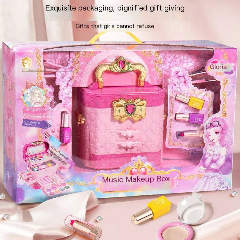 Kids Washable Makeup Kit for Girls – Safe Pretend Play Beauty Set