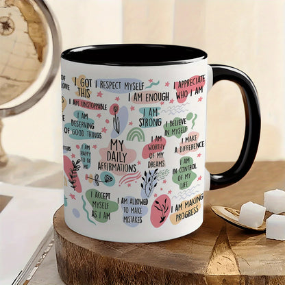 11oz Inspirational Quotes Ceramic Coffee Mug with Positive Sayings