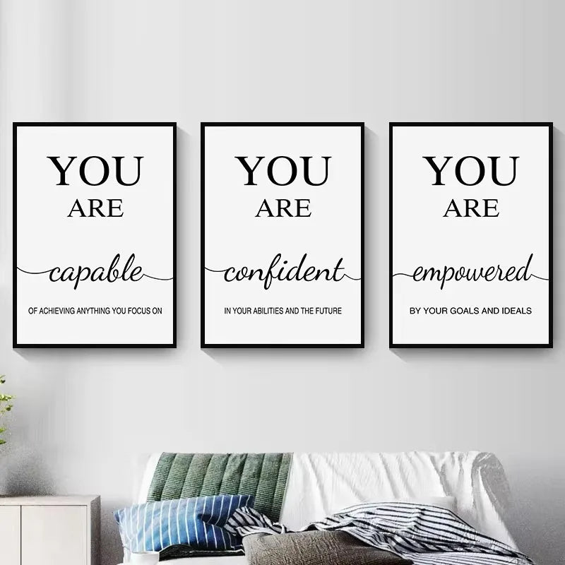 Motivational Quotes Poster - Modern Canvas Wall Art for Home & Office