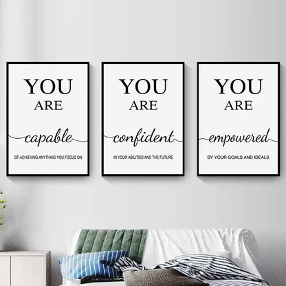 Motivational Quotes Poster - Modern Canvas Wall Art for Home & Office