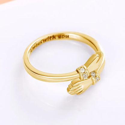 Huitan Hug Ring - Adjustable Fashion Jewelry with Cubic Zirconia
