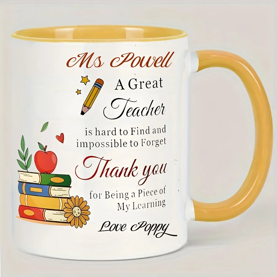 11oz Teacher Appreciation Ceramic Coffee Mug with School Design