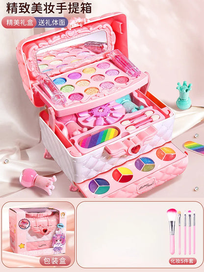 Kids Washable Makeup Kit for Girls – Safe Pretend Play Beauty Set