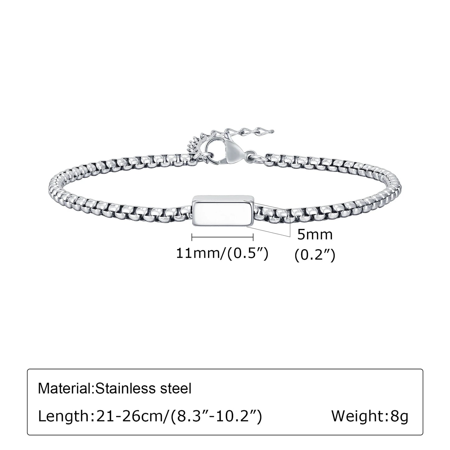Custom Family Name Tube Bracelet – Personalized Stainless Steel Gift for Dad