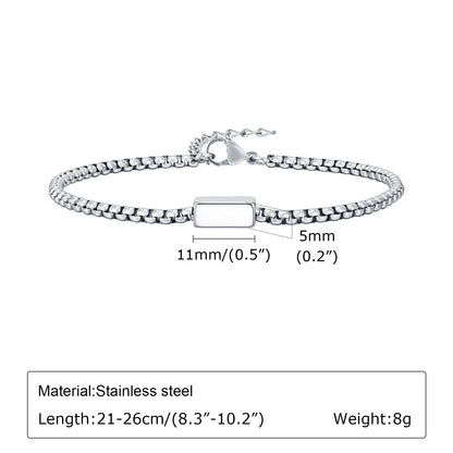 Custom Family Name Tube Bracelet – Personalized Stainless Steel Gift for Dad
