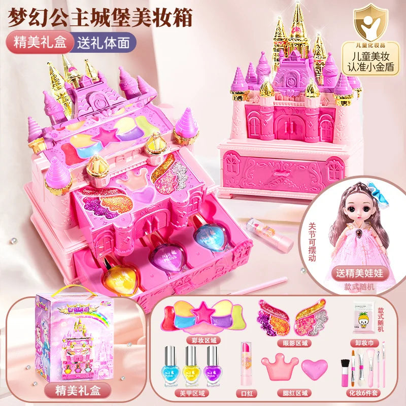 Kids Washable Makeup Kit for Girls – Safe Pretend Play Beauty Set