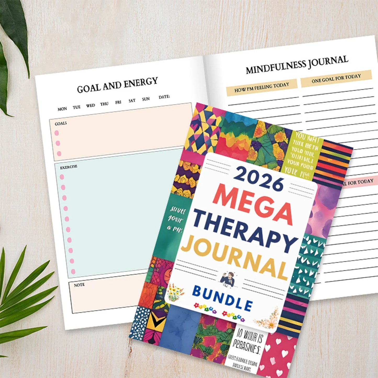 MEGA Therapy Journal - Self-Care Writing Tools with Guided Prompts