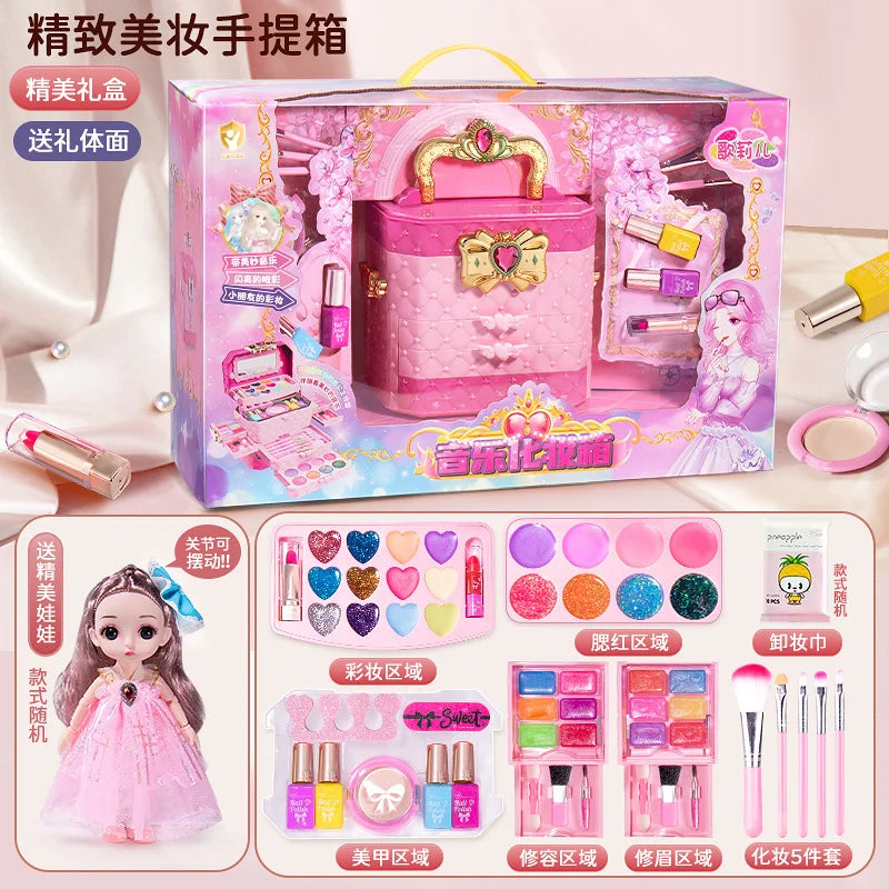 Kids Washable Makeup Kit for Girls – Safe Pretend Play Beauty Set