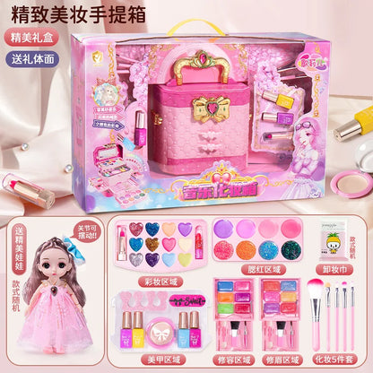 Kids Washable Makeup Kit for Girls – Safe Pretend Play Beauty Set