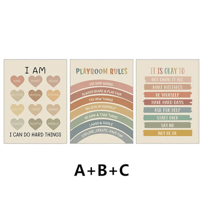 Rainbow Quotes Poster - Inspirational Canvas Wall Art for Kids & Home