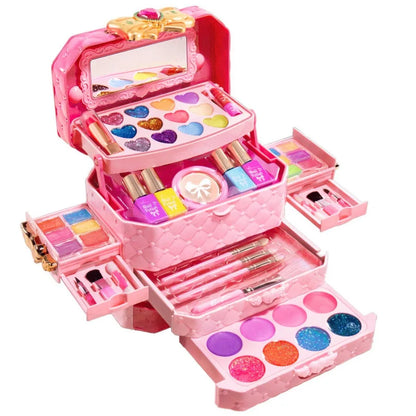 Kids Washable Makeup Kit for Girls – Safe Pretend Play Beauty Set