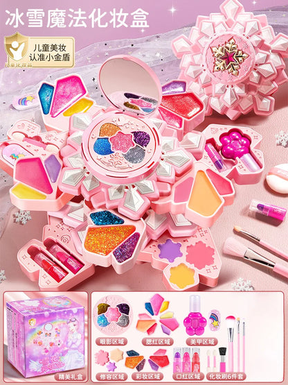 Kids Washable Makeup Kit for Girls – Safe Pretend Play Beauty Set